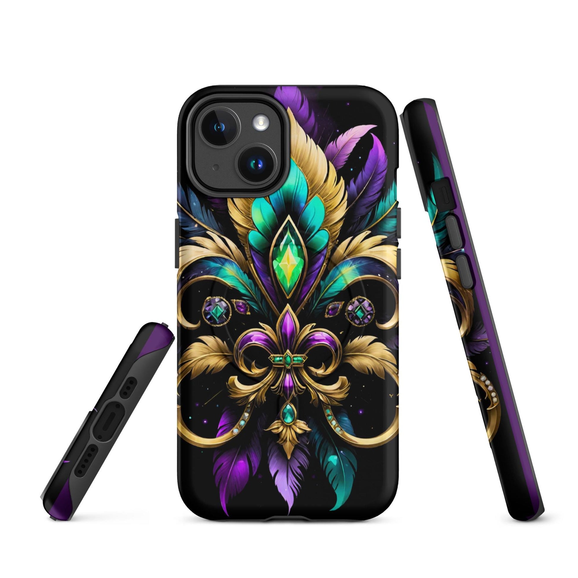 MagSafe® tough case for iPhone®, Mardi Gras cell phone Case, Mardi Gras iphone case, Mardi Gras Magsafe case, Mardi Gras Iphone 16 case,