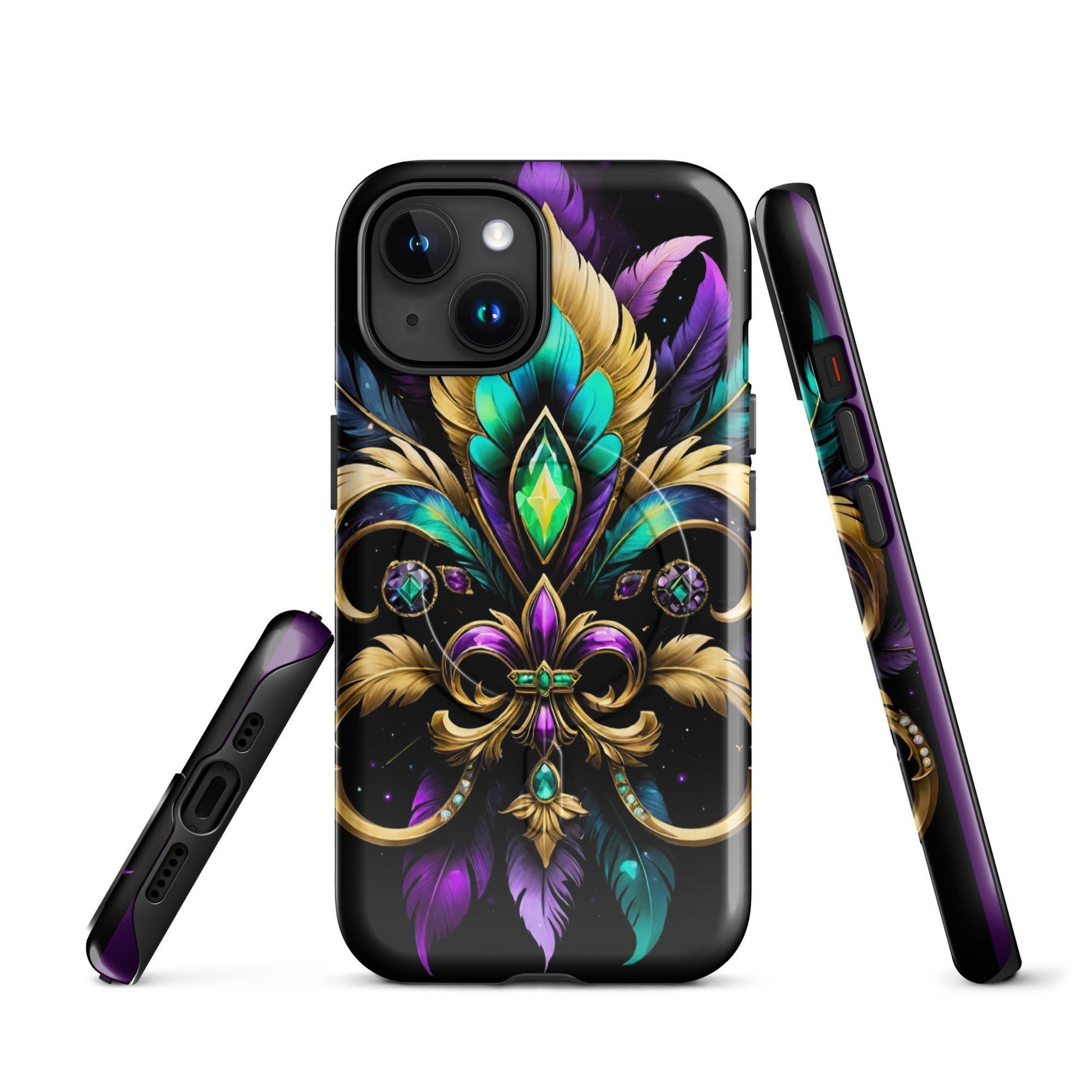 MagSafe® tough case for iPhone®, Mardi Gras cell phone Case, Mardi Gras iphone case, Mardi Gras Magsafe case, Mardi Gras Iphone 16 case,
