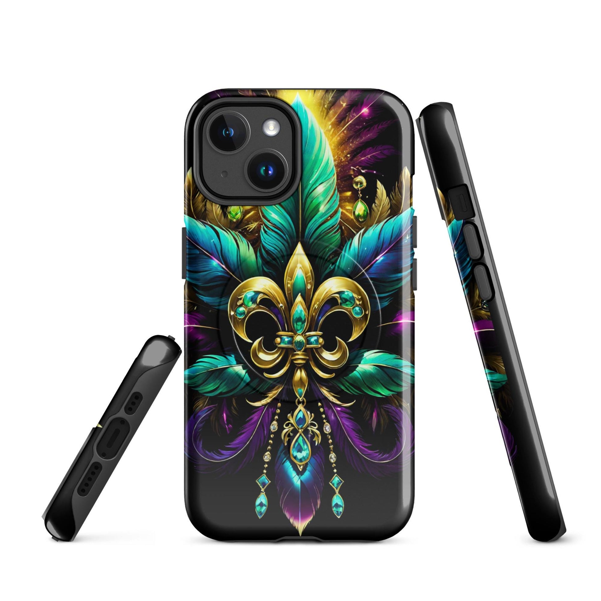MagSafe® tough case for iPhone®, Mardi Gras cell phone Case, Mardi Gras iphone case, Mardi Gras Magsafe case, Mardi Gras Iphone 16 case,