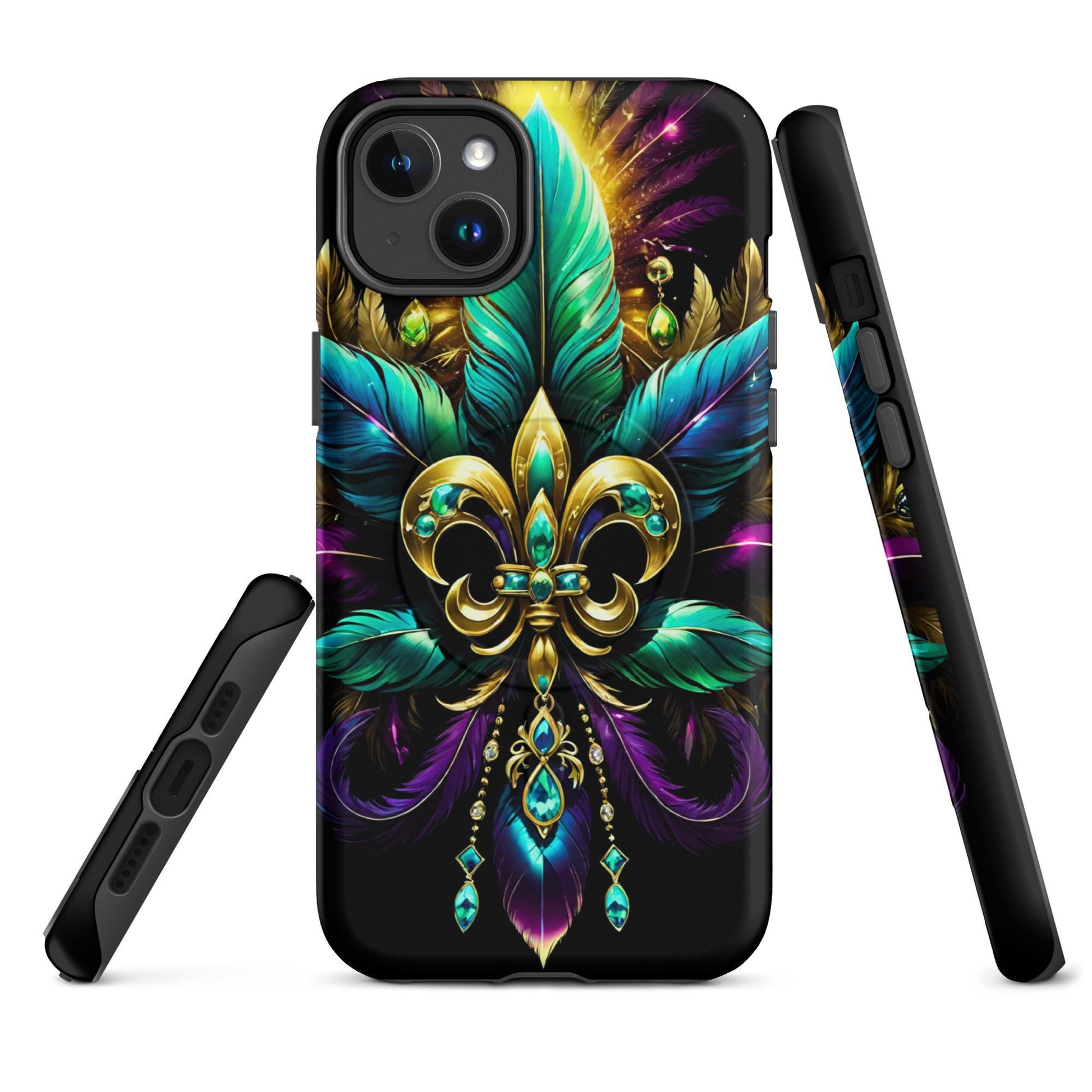 MagSafe® tough case for iPhone®, Mardi Gras cell phone Case, Mardi Gras iphone case, Mardi Gras Magsafe case, Mardi Gras Iphone 16 case,