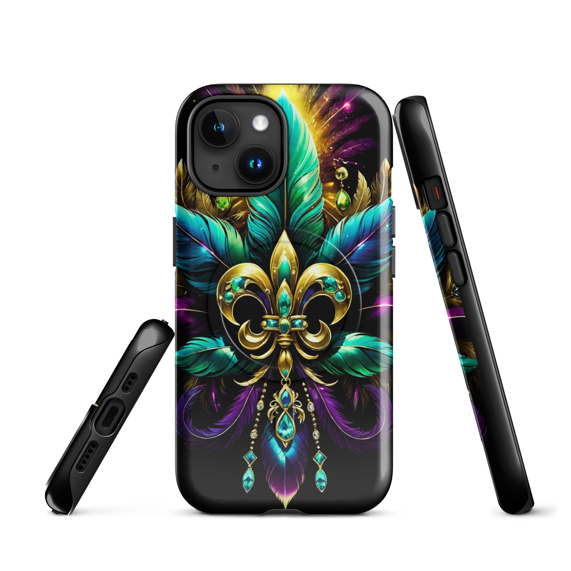 MagSafe® tough case for iPhone®, Mardi Gras cell phone Case, Mardi Gras iphone case, Mardi Gras Magsafe case, Mardi Gras Iphone 16 case,