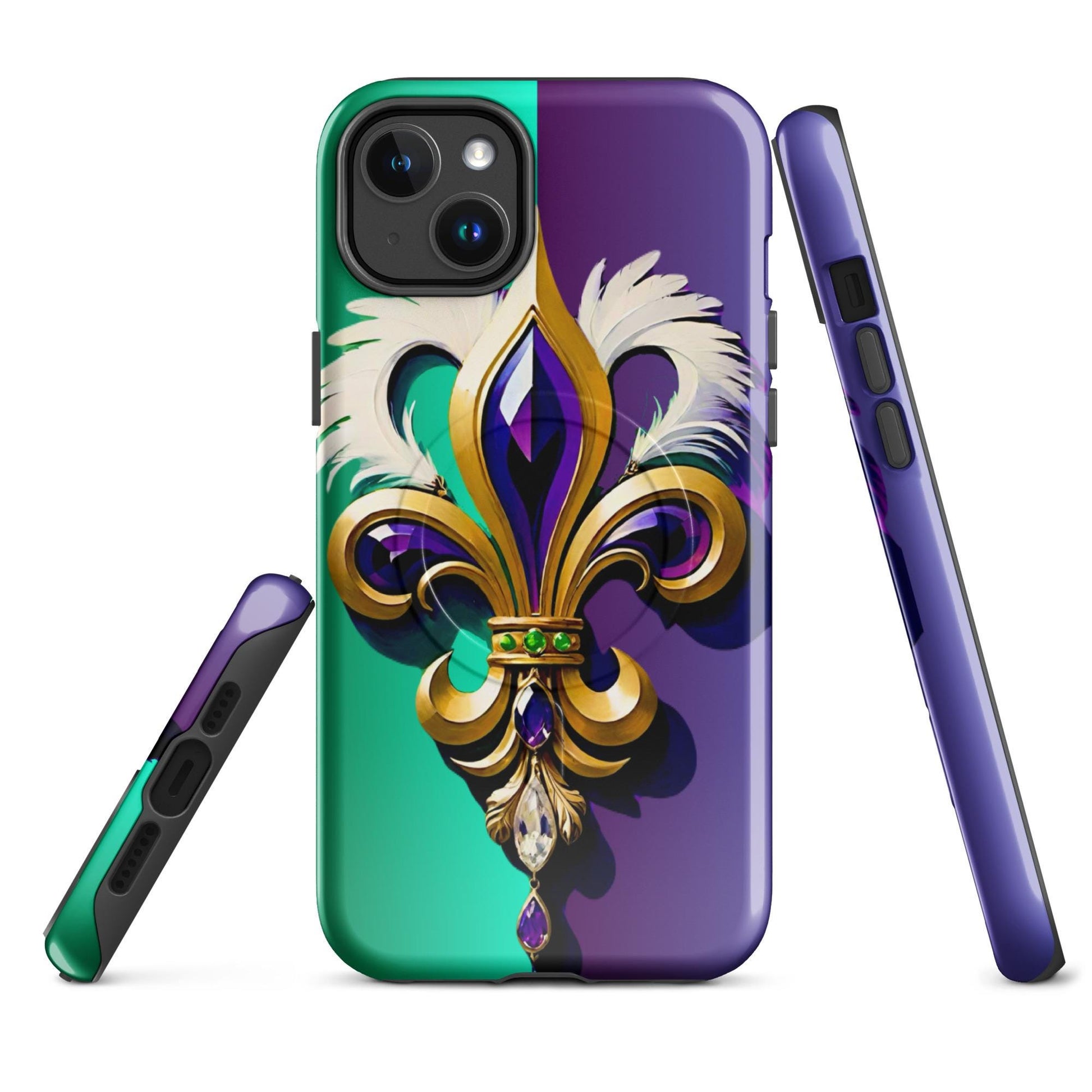 MagSafe® tough case for iPhone®, Mardi Gras cell phone Case, Mardi Gras iphone case, Mardi Gras Magsafe case, Mardi Gras Iphone 16 case,