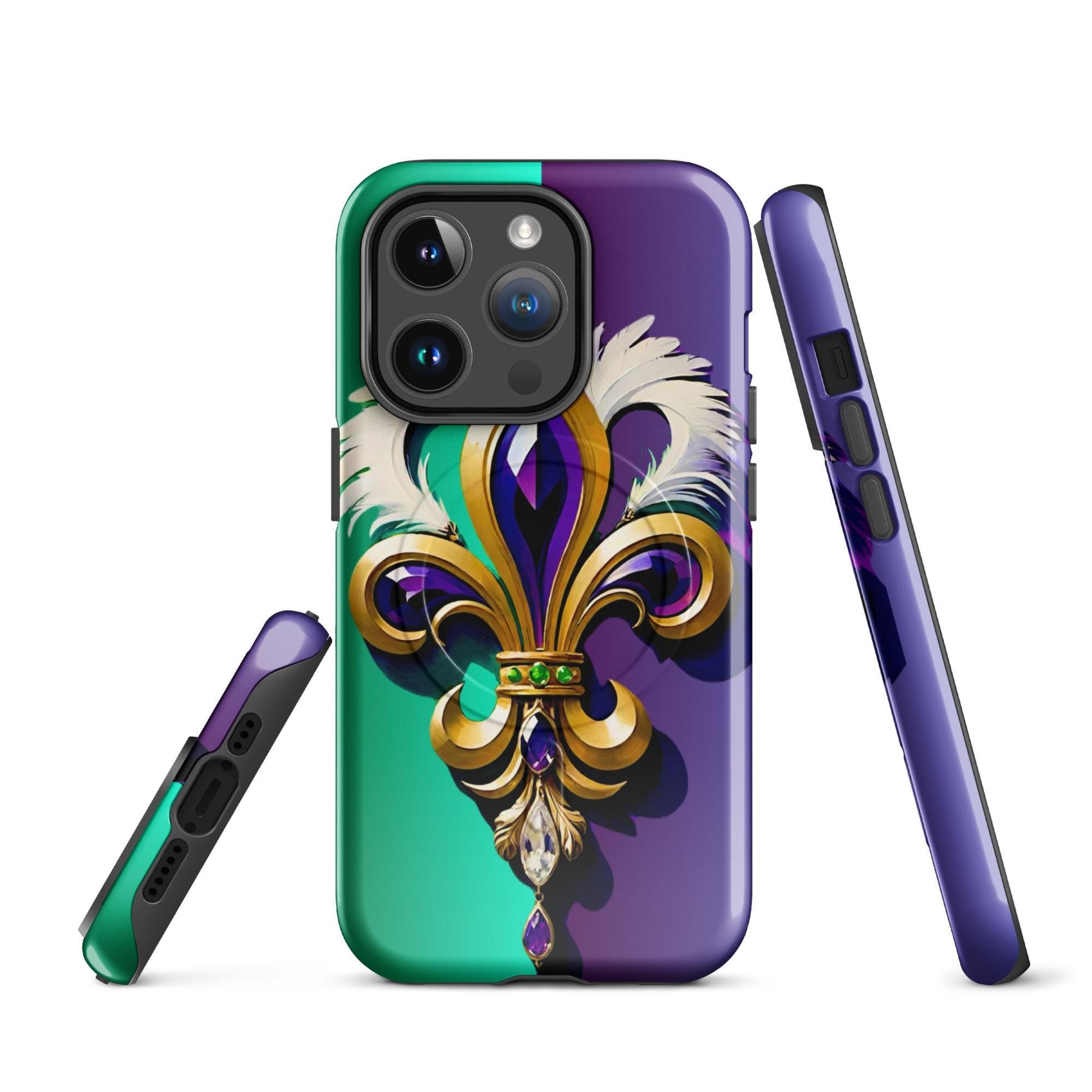 MagSafe® tough case for iPhone®, Mardi Gras cell phone Case, Mardi Gras iphone case, Mardi Gras Magsafe case, Mardi Gras Iphone 16 case,