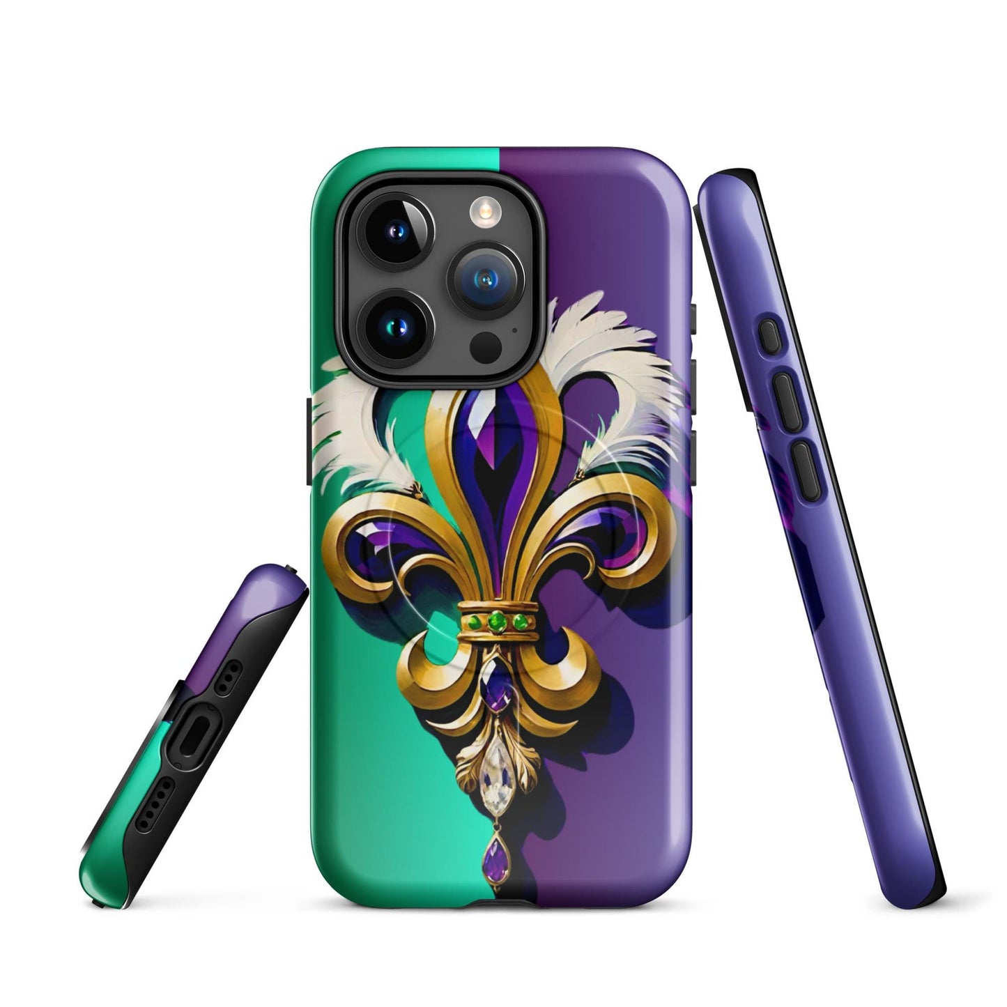 MagSafe® tough case for iPhone®, Mardi Gras cell phone Case, Mardi Gras iphone case, Mardi Gras Magsafe case, Mardi Gras Iphone 16 case,