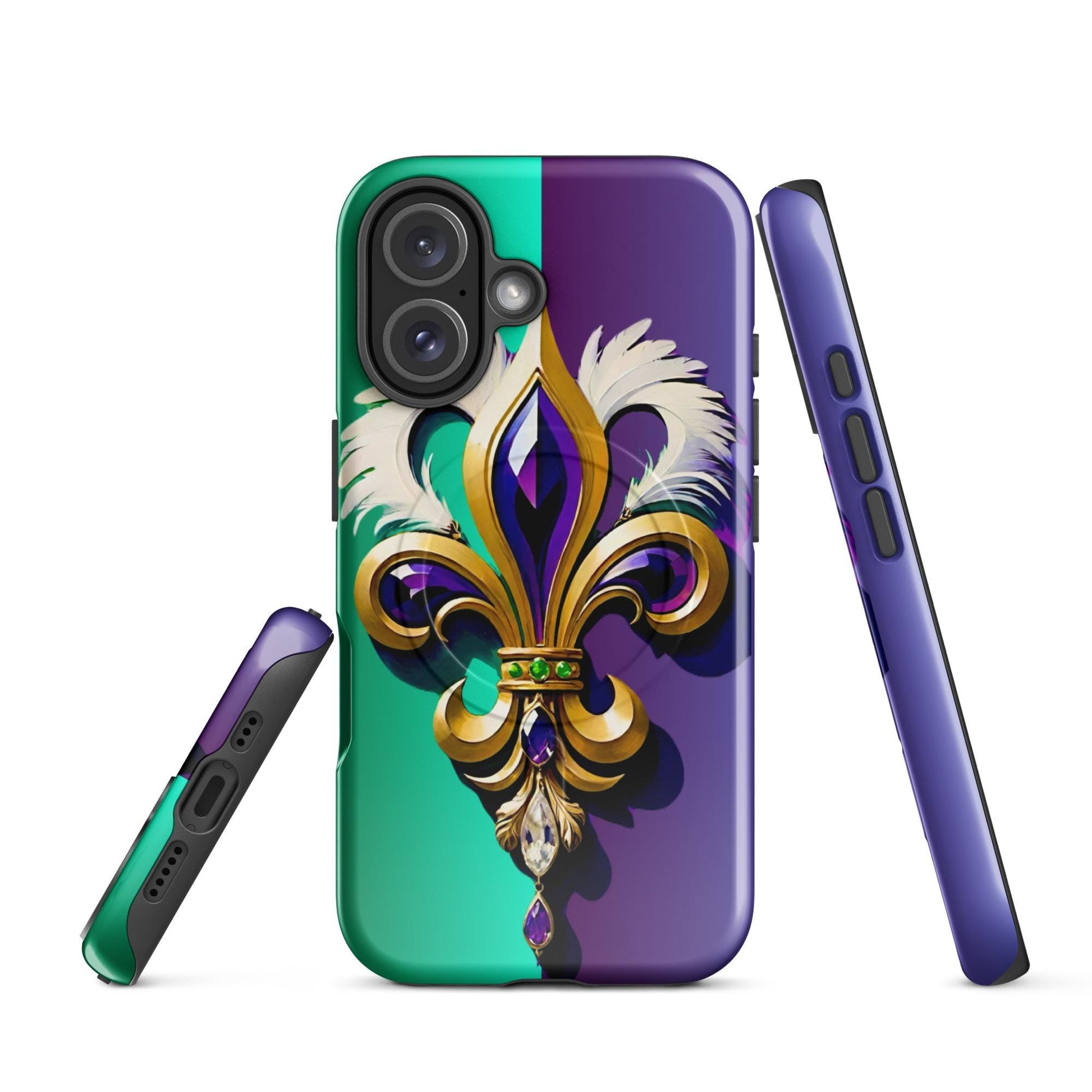 MagSafe® tough case for iPhone®, Mardi Gras cell phone Case, Mardi Gras iphone case, Mardi Gras Magsafe case, Mardi Gras Iphone 16 case,