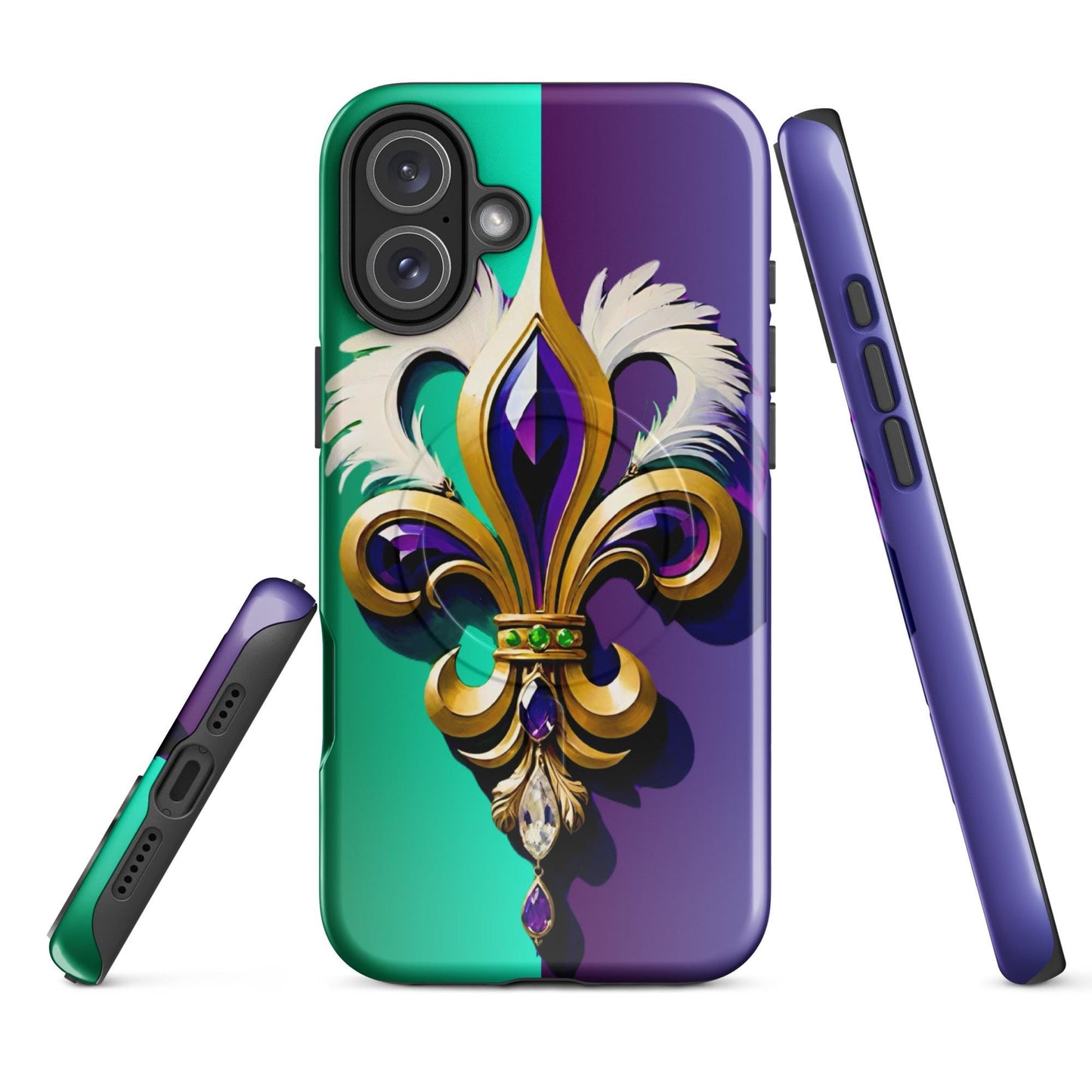 MagSafe® tough case for iPhone®, Mardi Gras cell phone Case, Mardi Gras iphone case, Mardi Gras Magsafe case, Mardi Gras Iphone 16 case,
