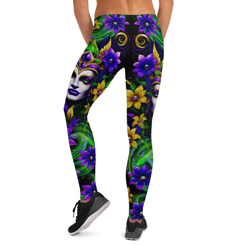 Mardi Gras Leggings, Mardi Gras, Mardi gras outfit, cool leggings, New Orleans leggings, carnival leggings,  Mardi Gras 2025, unique