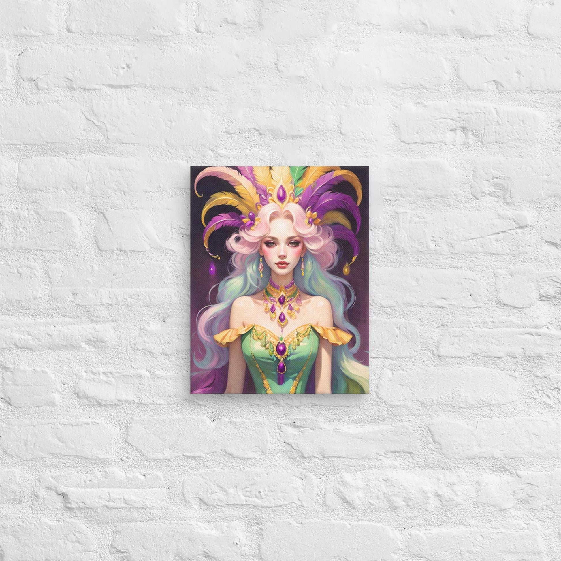 Mardi Gras Canvas, Mardi Gras Art, Mardi Gras Picture, Mardi Gras poster, Alligator art, Alligator Mardi Gras, Louisiana Art, New Orleans