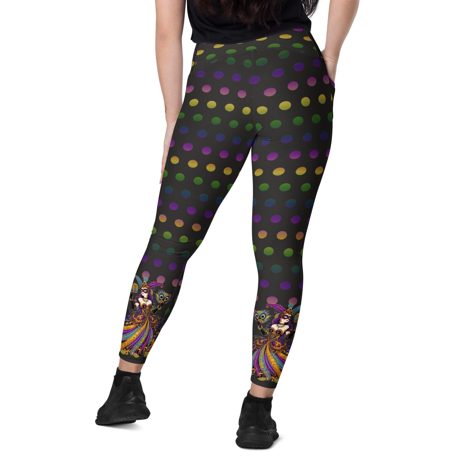 Mardi Gras leggings with pockets, Mardi Gras leggings, New Orleans leggings, Nola legging, Mardi gras, Mardi Gras, Carnival , Mardi