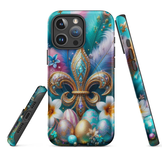 New Orleans Mardi Gras Iphone Case for Easter with Fleur De lis, anutcase, Easter phone case, Happy Easter ,MagSafe® tough case for iPhone®