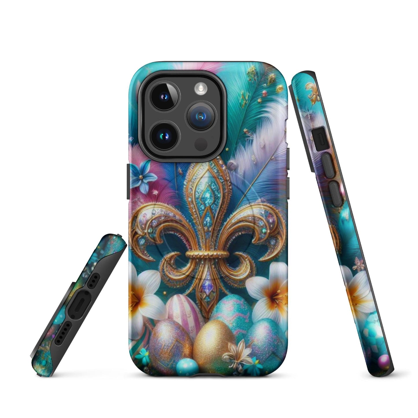New Orleans Mardi Gras Iphone Case for Easter with Fleur De lis, anutcase, Easter phone case, Happy Easter ,MagSafe® tough case for iPhone®