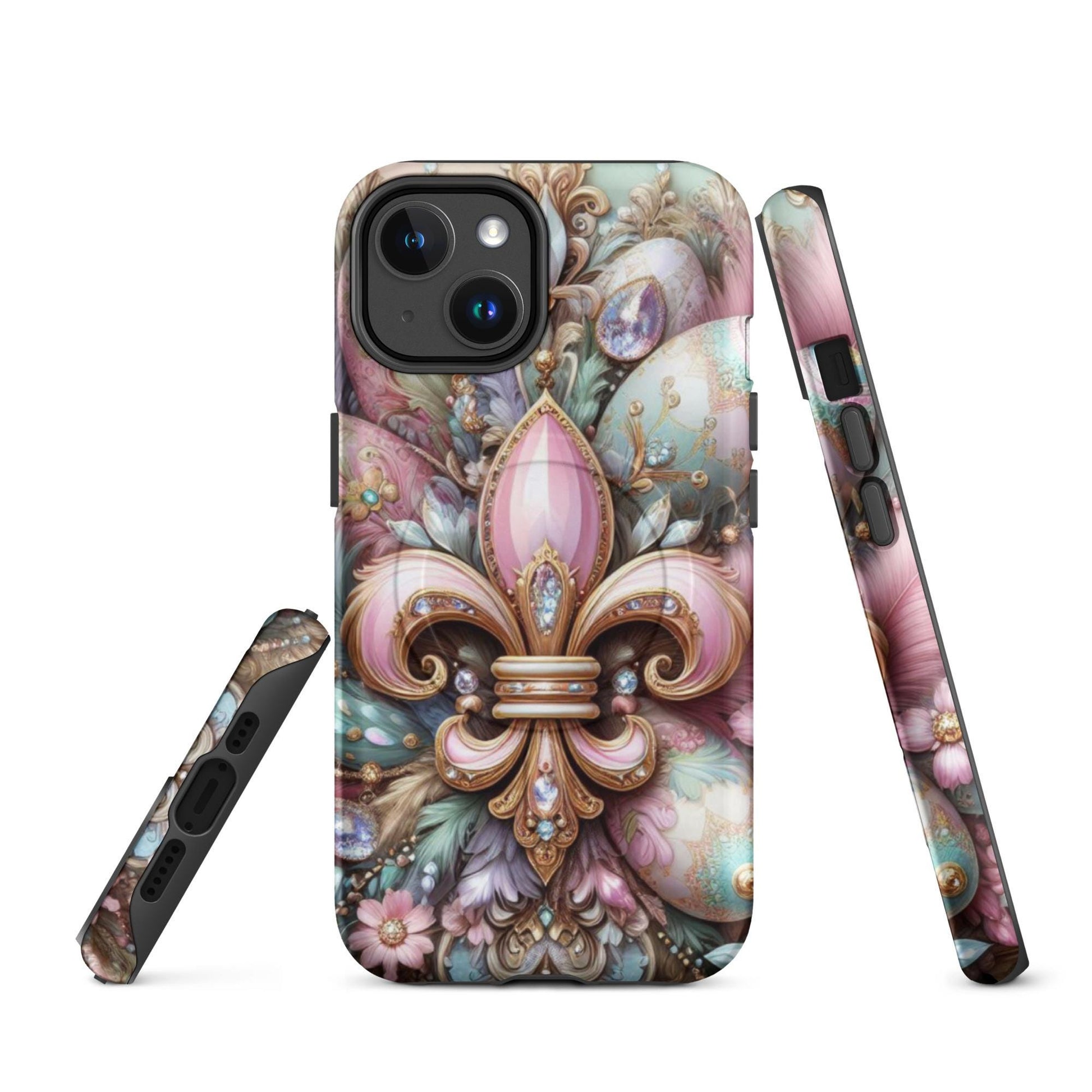 NEW! Easter Theme Fleur de lis Iphone Case, MagSafe® tough case for iPhone®, Easter Iphone case. anutcase , New Orleans phone Case, Samsung
