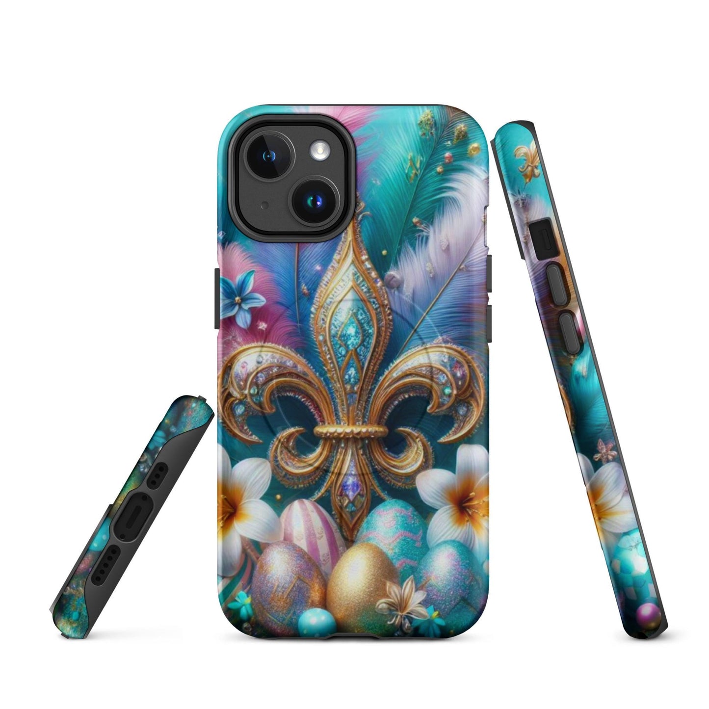 New Orleans Mardi Gras Iphone Case for Easter with Fleur De lis, anutcase, Easter phone case, Happy Easter ,MagSafe® tough case for iPhone®