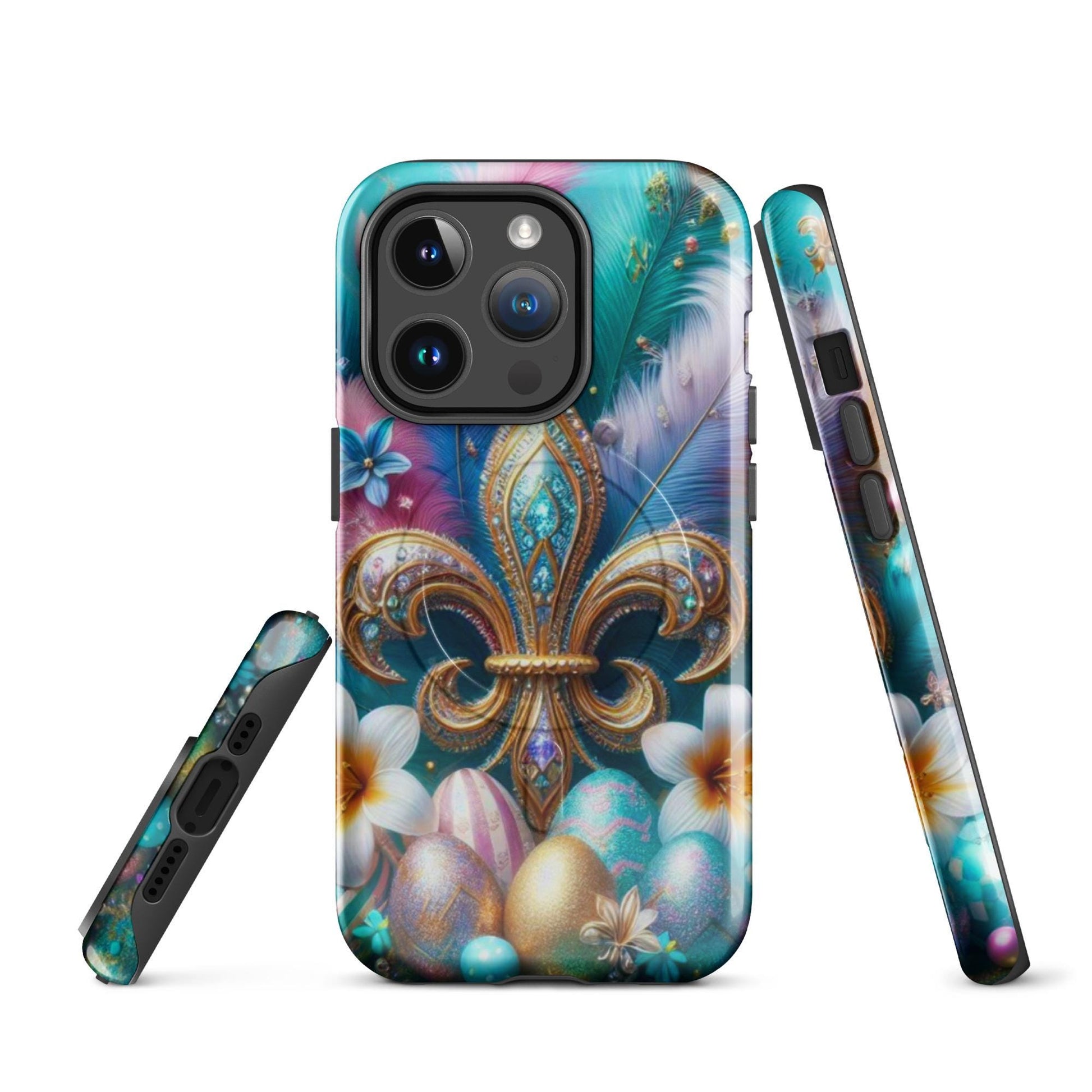 New Orleans Mardi Gras Iphone Case for Easter with Fleur De lis, anutcase, Easter phone case, Happy Easter ,MagSafe® tough case for iPhone®