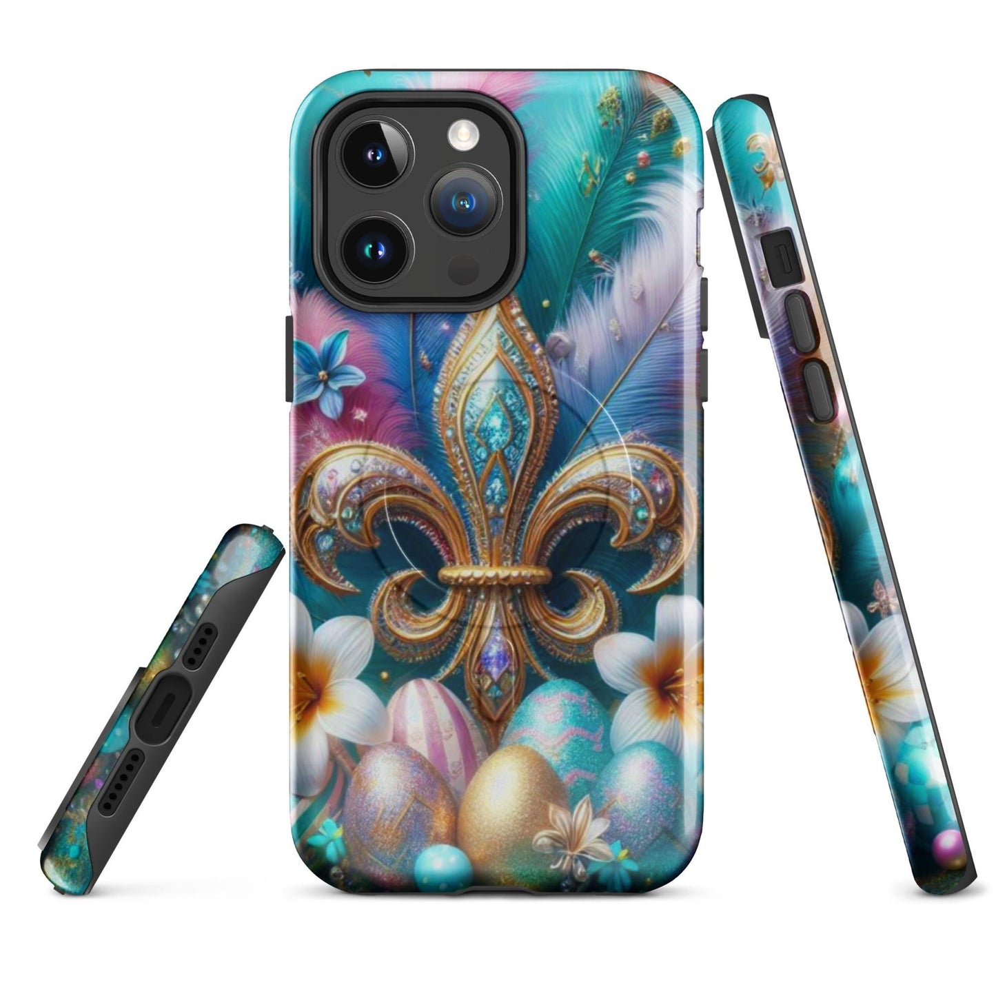 New Orleans Mardi Gras Iphone Case for Easter with Fleur De lis, anutcase, Easter phone case, Happy Easter ,MagSafe® tough case for iPhone®