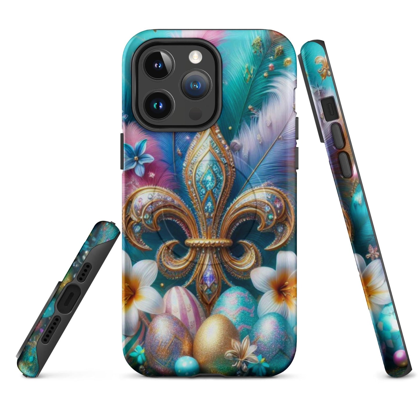 New Orleans Mardi Gras Iphone Case for Easter with Fleur De lis, anutcase, Easter phone case, Happy Easter ,MagSafe® tough case for iPhone®