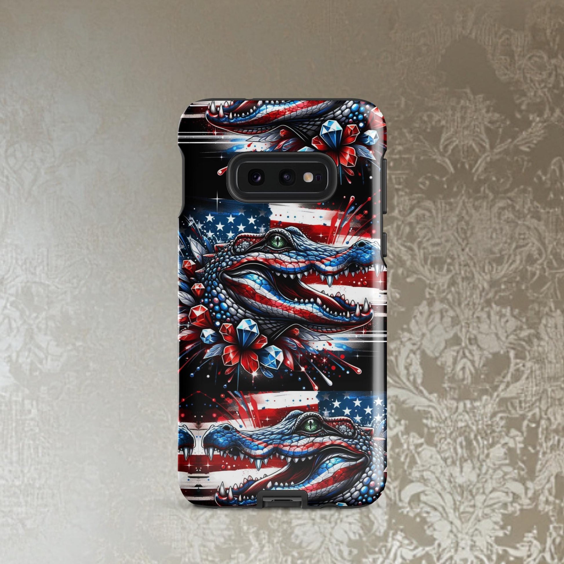 Red, white and Blue phone Case, July 4th Samsung Android phone case, Alligator phone case, patriotic phone case,Tough case for Samsung®
